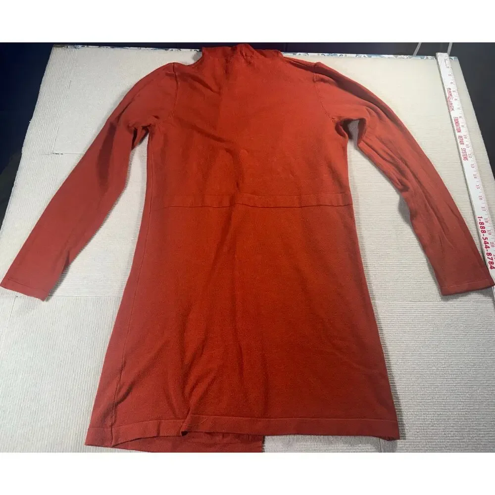 Cyrus Womens M Open Front Hooded Cardigan Cozy Casual Spooky Season Orange Knit